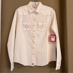New Kimes Ranch Women’s Kaycee stretch Denim Western Button down Shirt size M